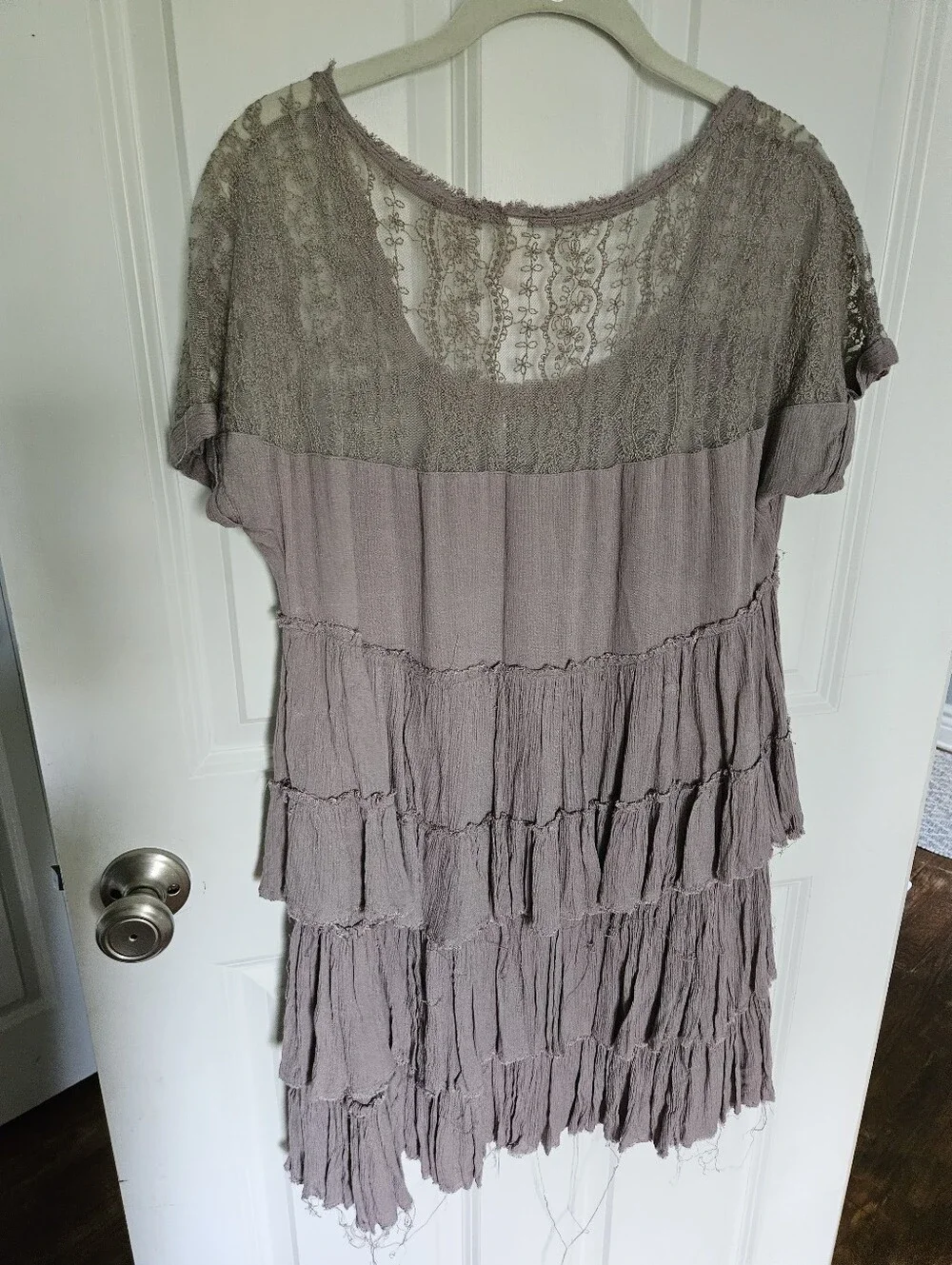 Free People Lavender And Lace Mini Dress